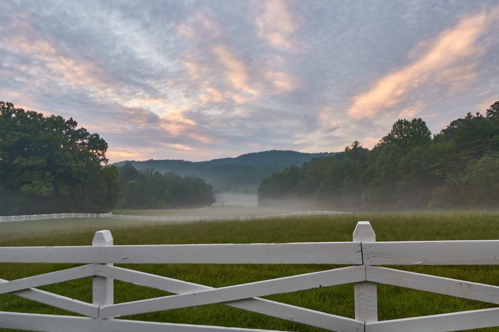 A gate across an open field